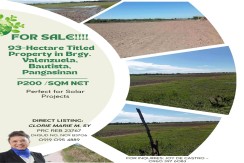 FOR SALE  - 93-Hectare Titled Property in Pangasinan