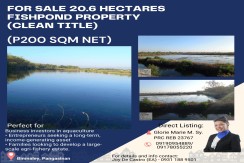 For Sale: Prime 20.6-Hectare Fishpond Property